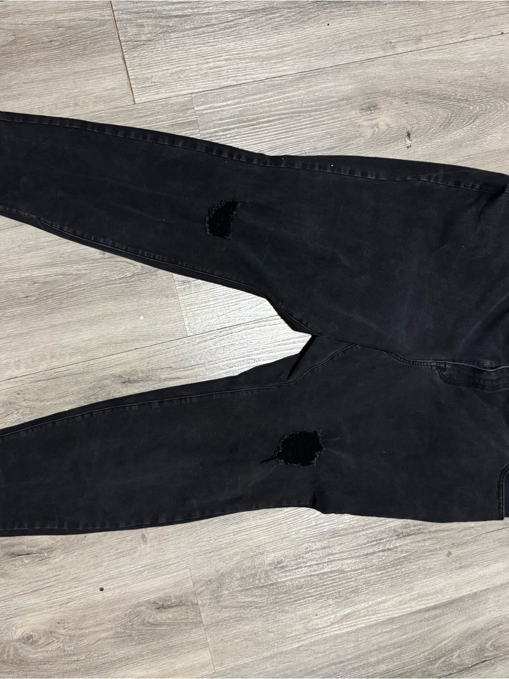 Woman Within Black Ripped Skinny Jeans